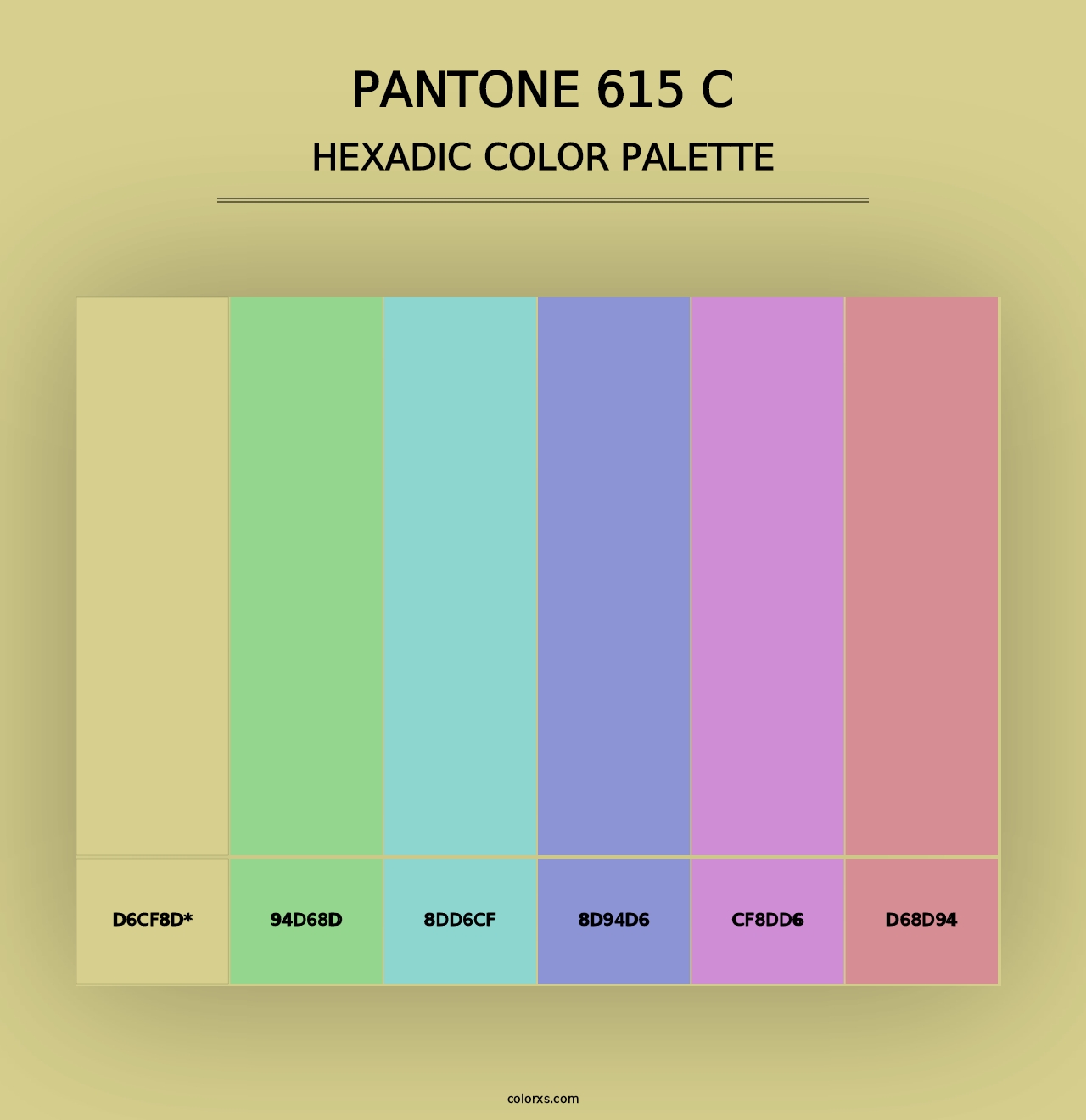 PANTONE 615 C - Hexadic Color Palette