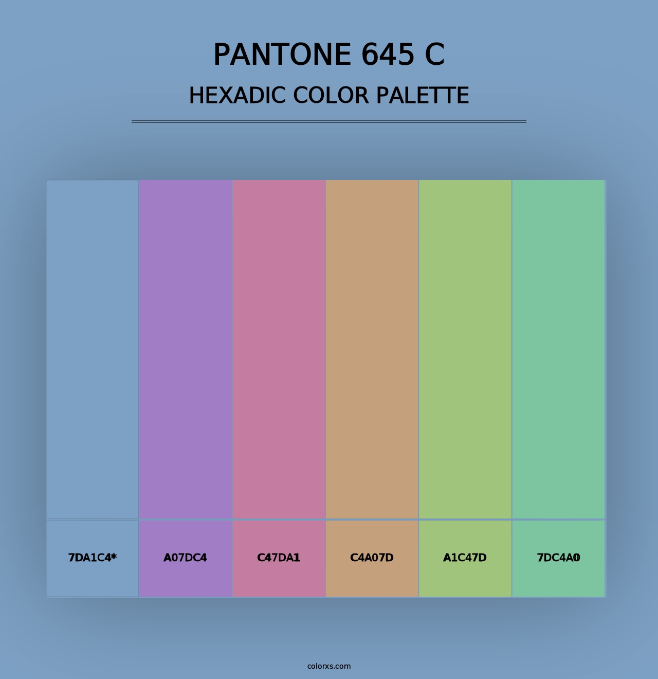 PANTONE 645 C - Hexadic Color Palette