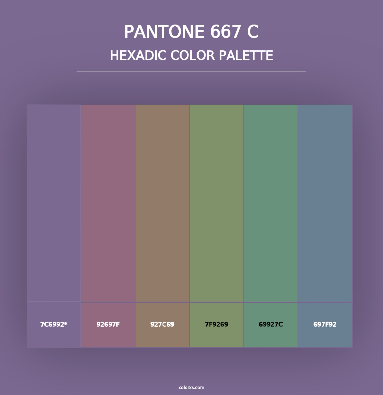 PANTONE 667 C - Hexadic Color Palette