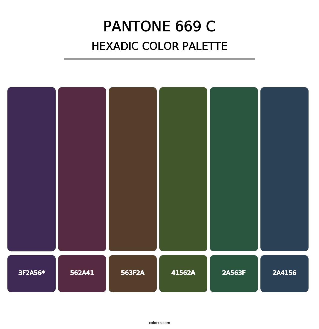 PANTONE 669 C - Hexadic Color Palette