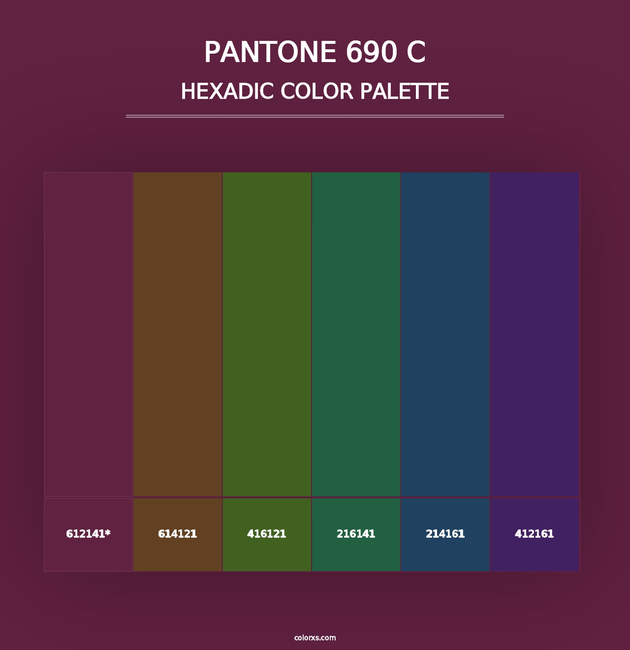 PANTONE 690 C - Hexadic Color Palette