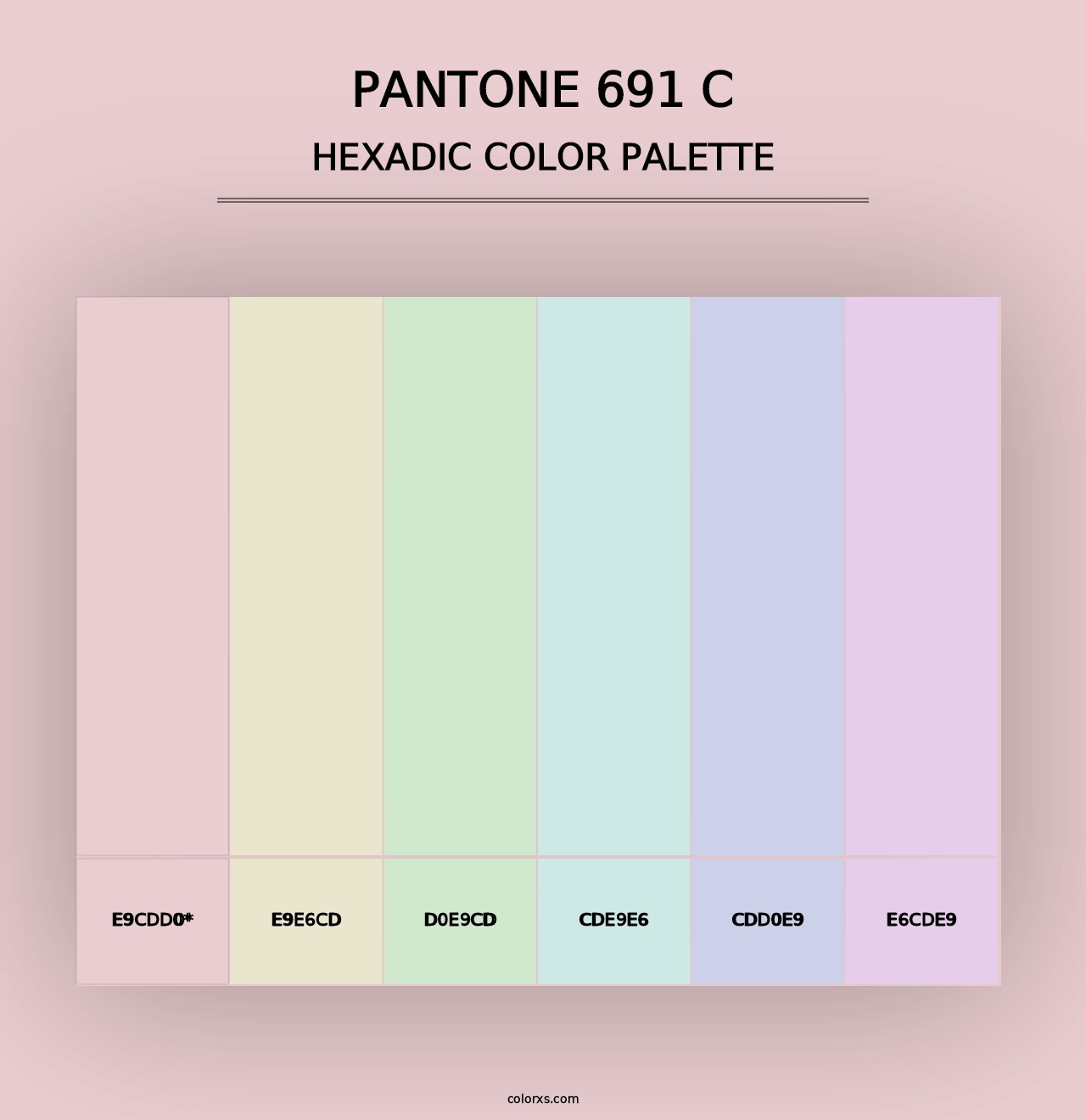 PANTONE 691 C - Hexadic Color Palette