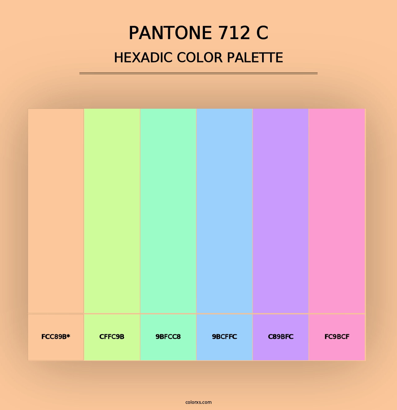 PANTONE 712 C - Hexadic Color Palette