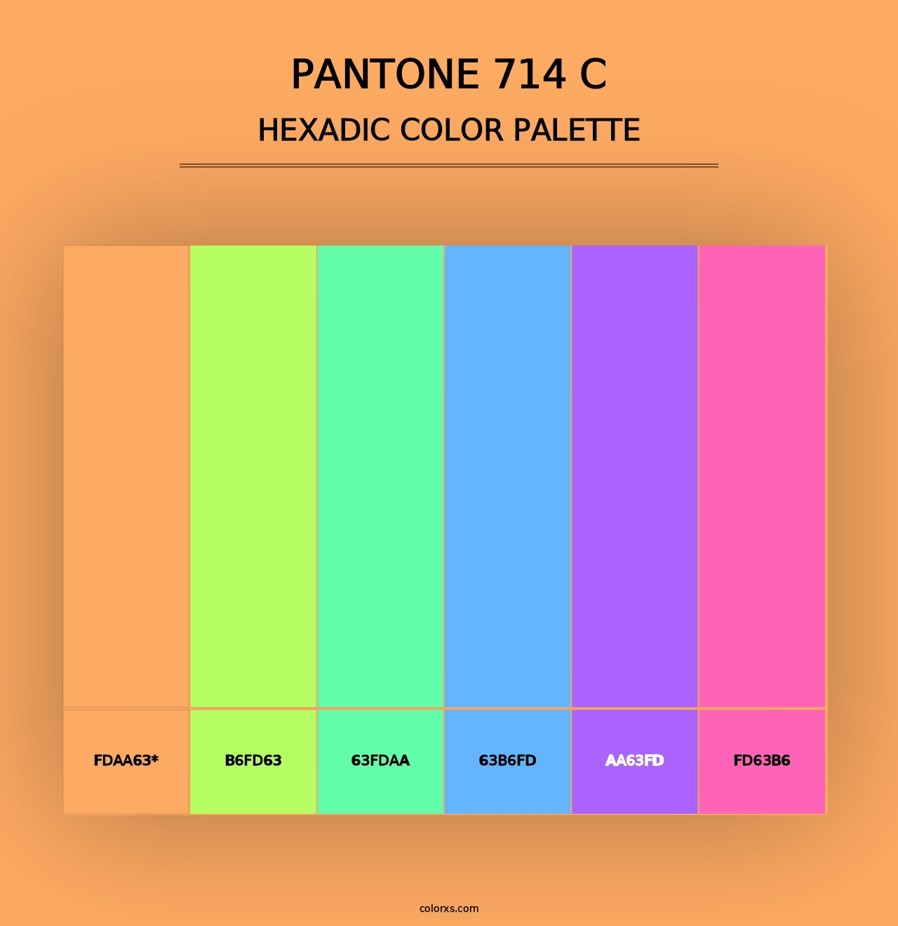 PANTONE 714 C - Hexadic Color Palette