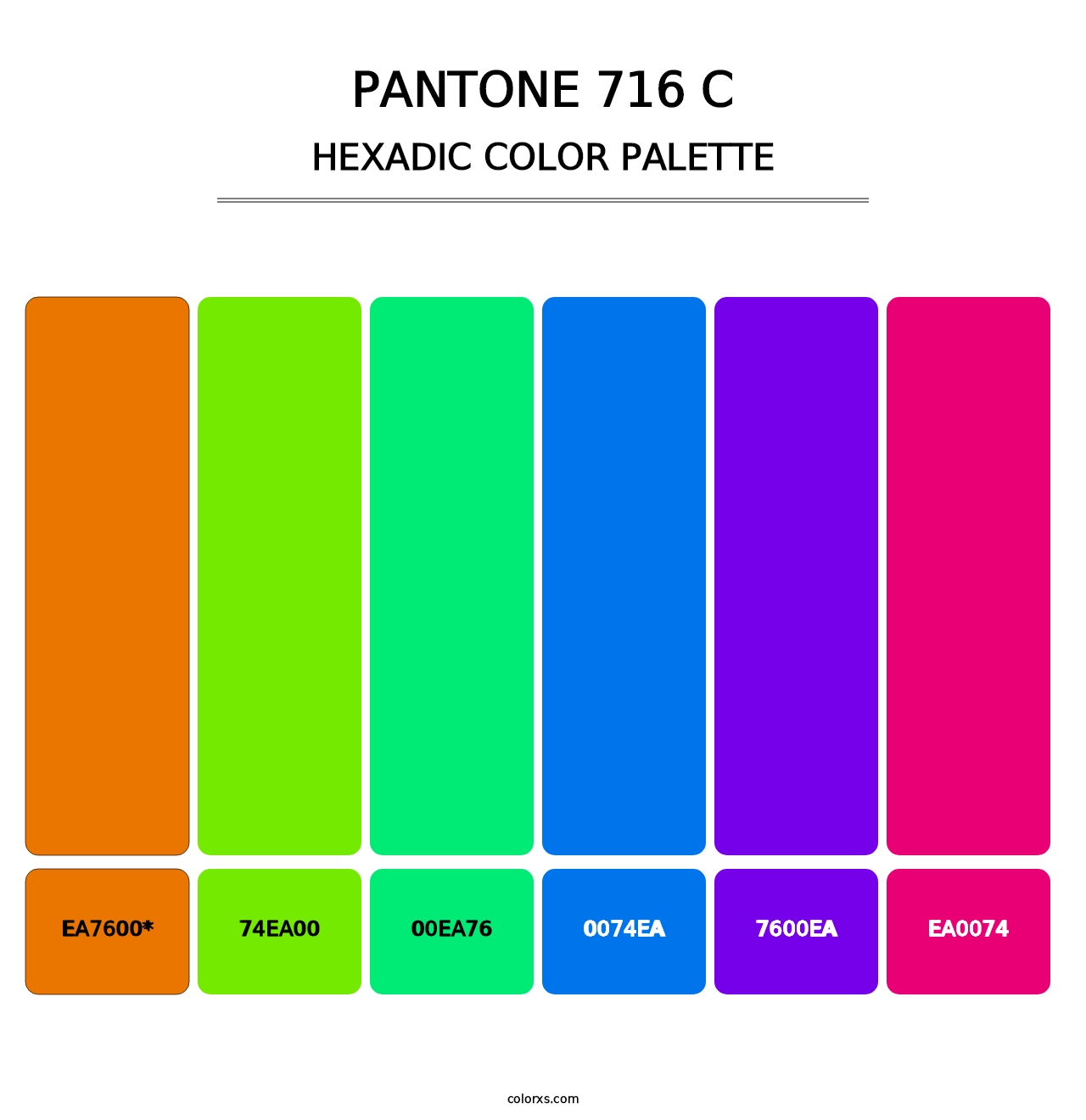 PANTONE 716 C - Hexadic Color Palette