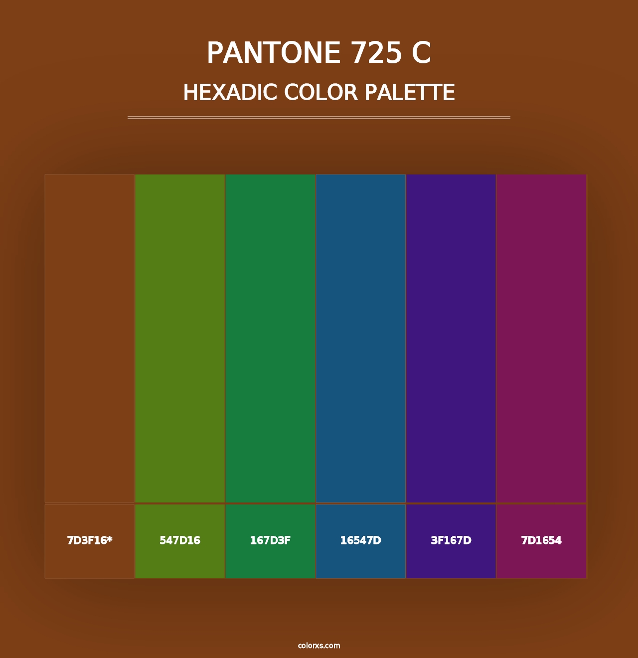 PANTONE 725 C - Hexadic Color Palette