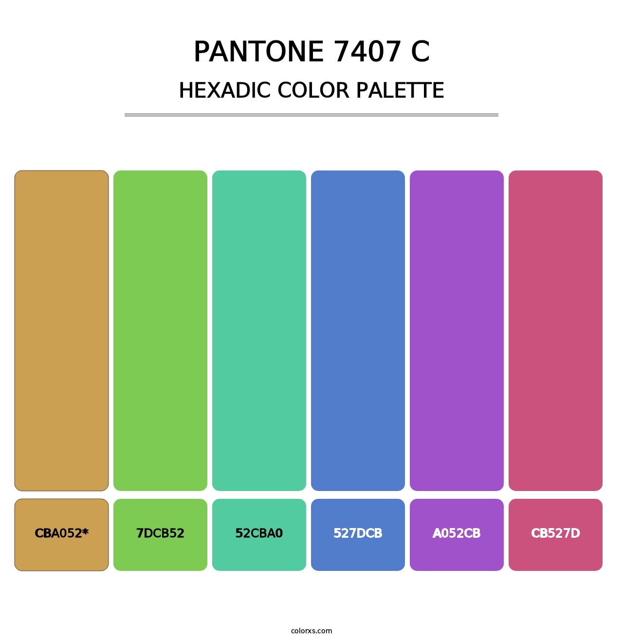 PANTONE 7407 C - Hexadic Color Palette