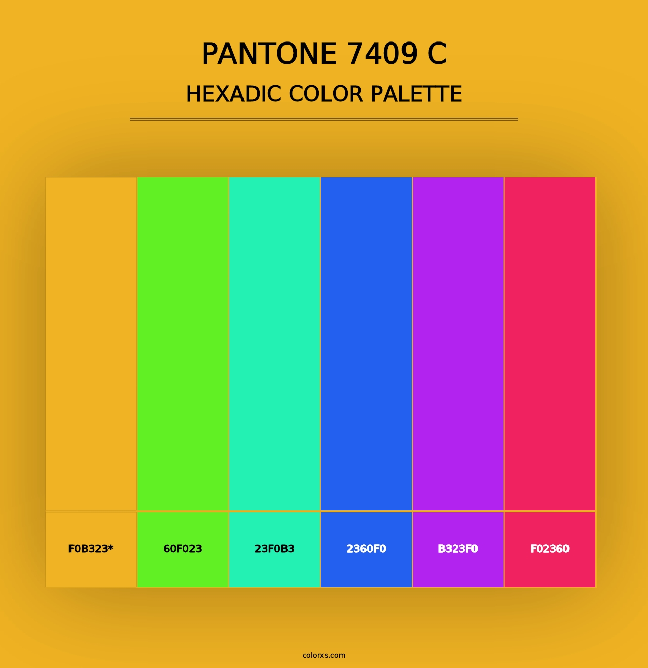 PANTONE 7409 C - Hexadic Color Palette