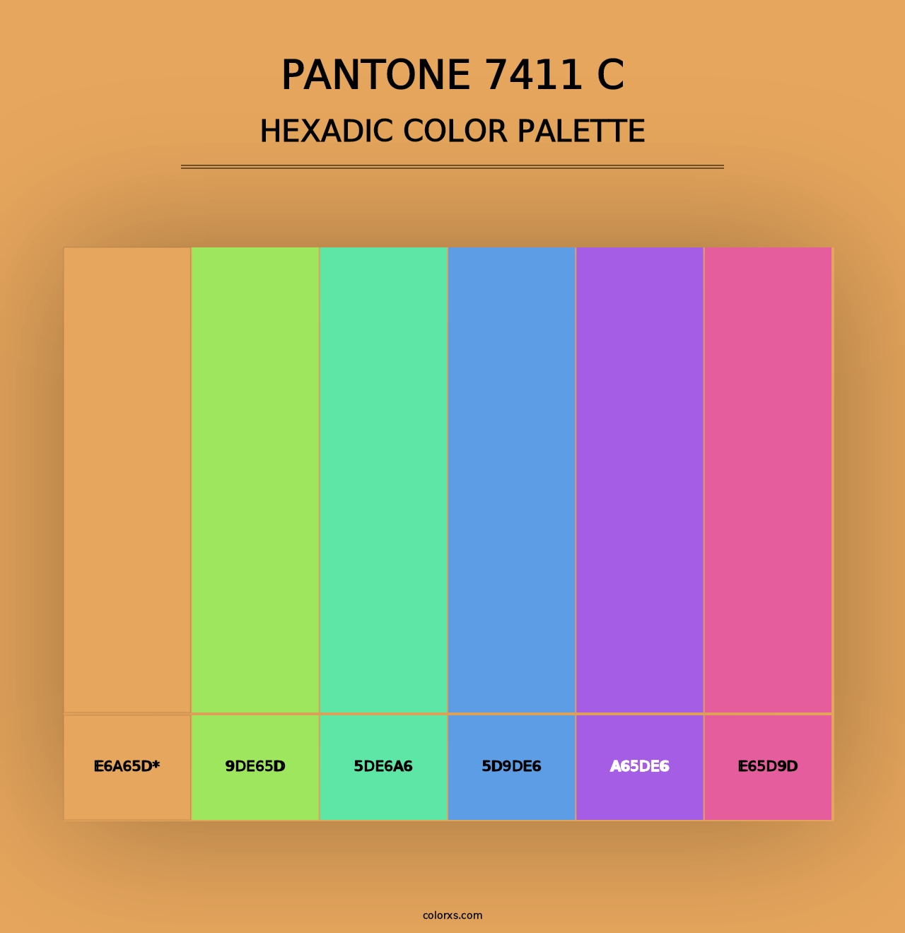 PANTONE 7411 C - Hexadic Color Palette