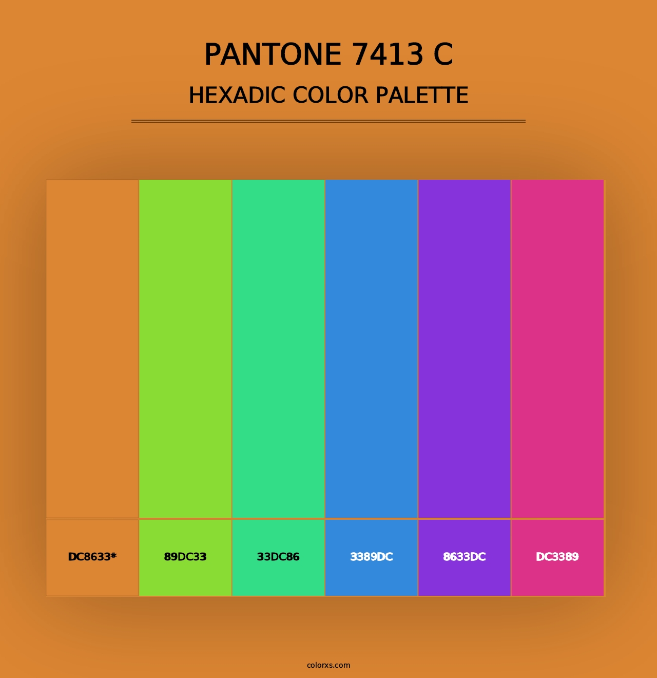 PANTONE 7413 C - Hexadic Color Palette