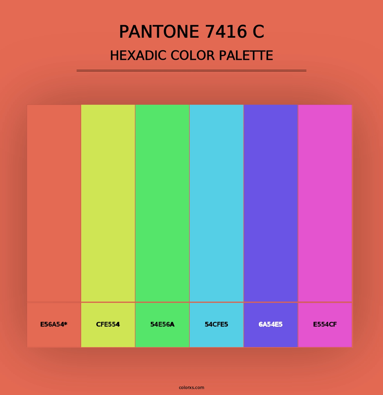 PANTONE 7416 C - Hexadic Color Palette