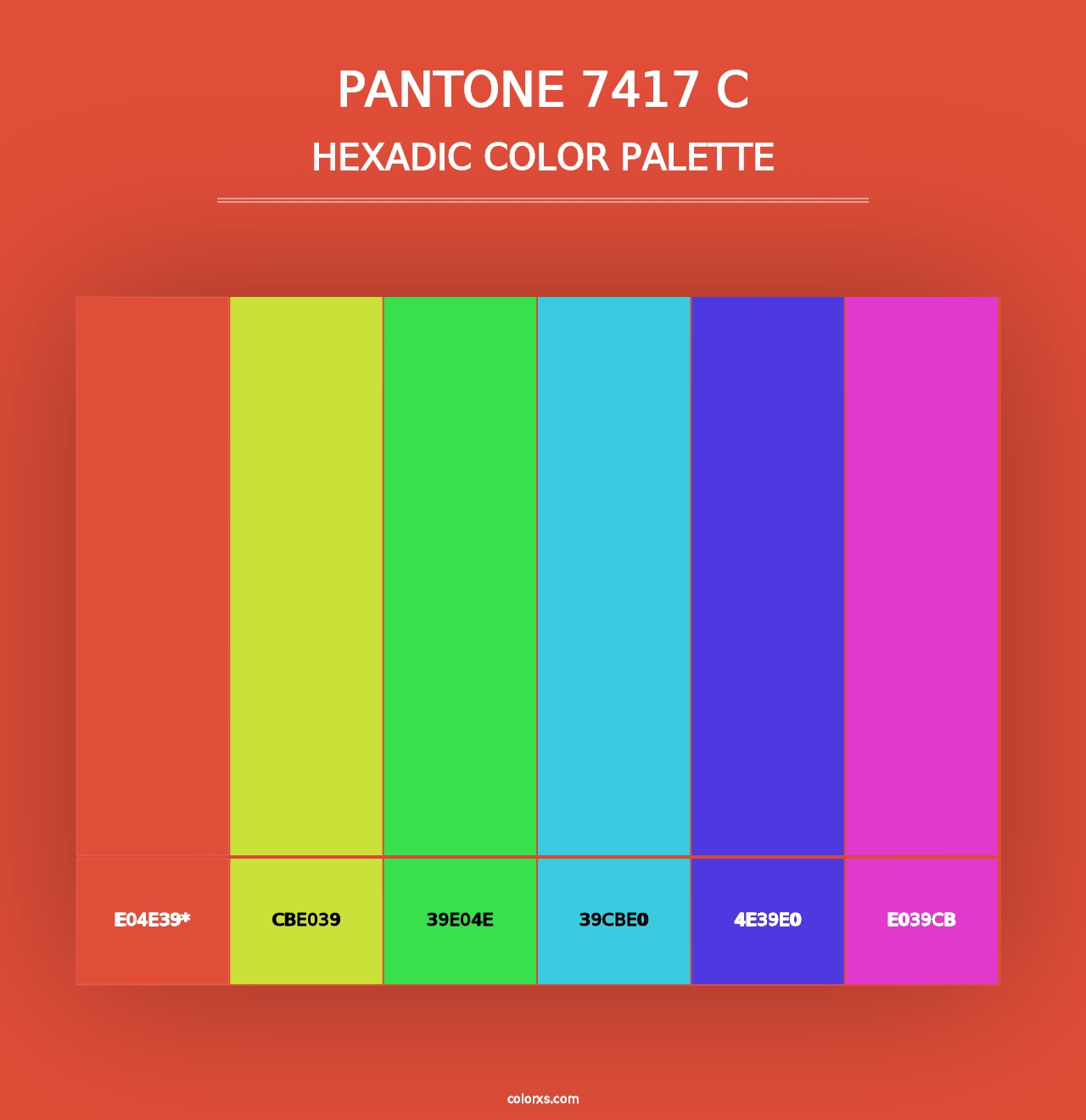 PANTONE 7417 C - Hexadic Color Palette