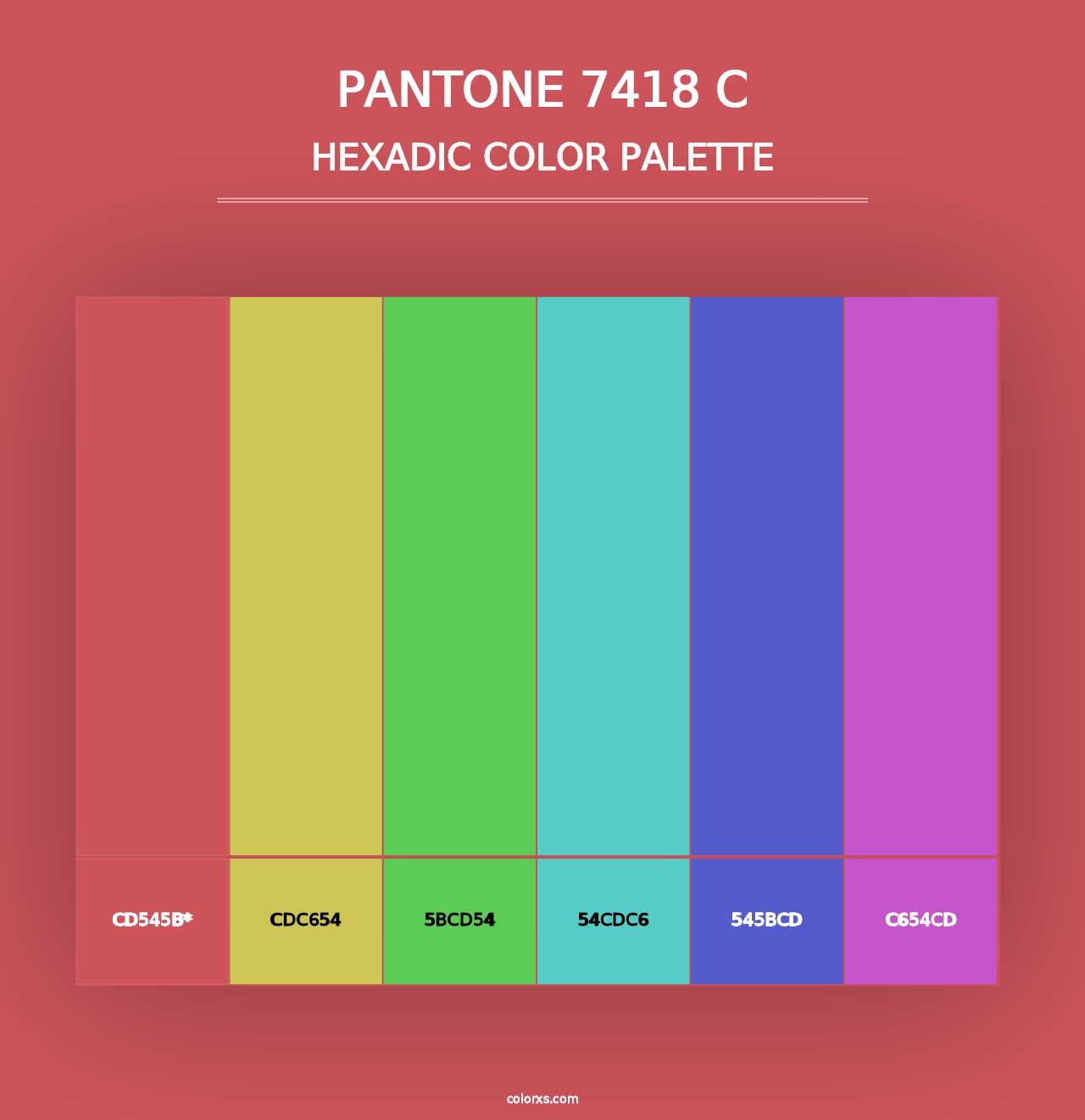 PANTONE 7418 C - Hexadic Color Palette