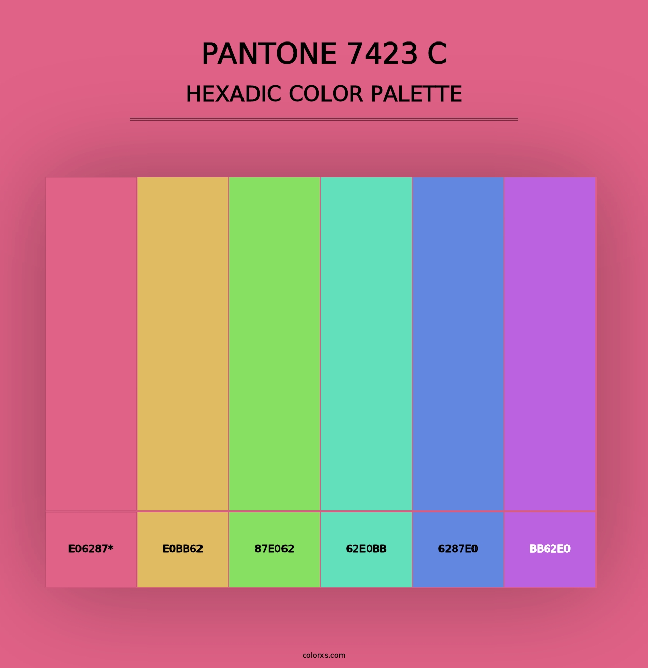 PANTONE 7423 C - Hexadic Color Palette