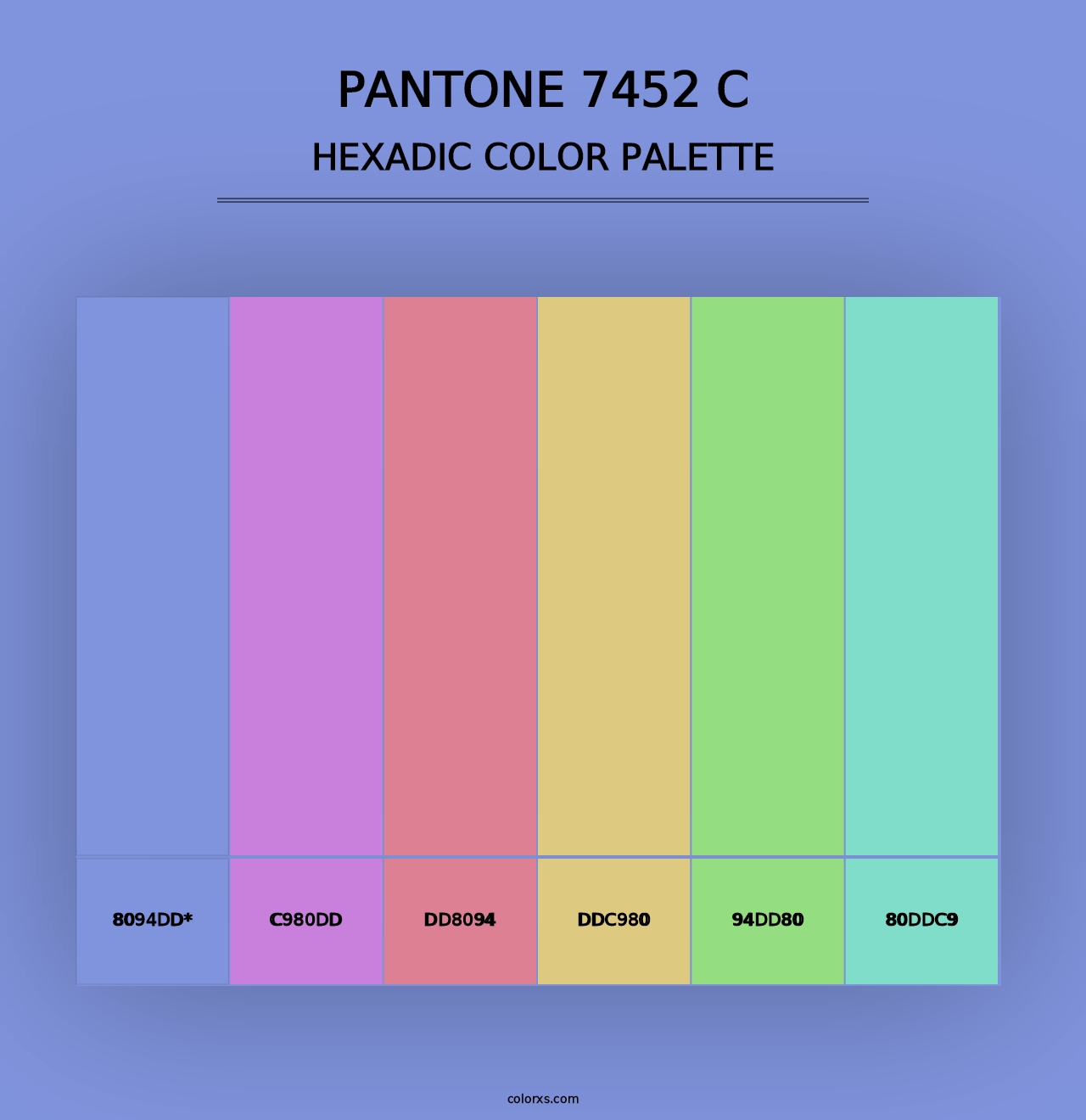 PANTONE 7452 C - Hexadic Color Palette