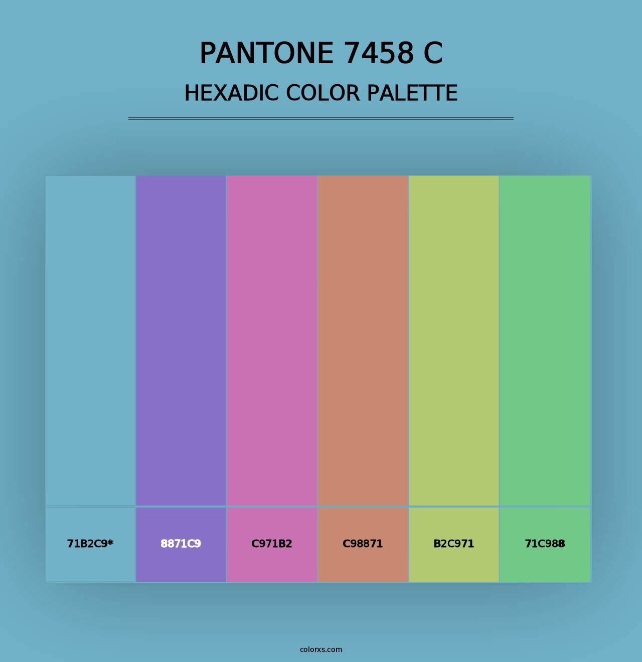 PANTONE 7458 C - Hexadic Color Palette