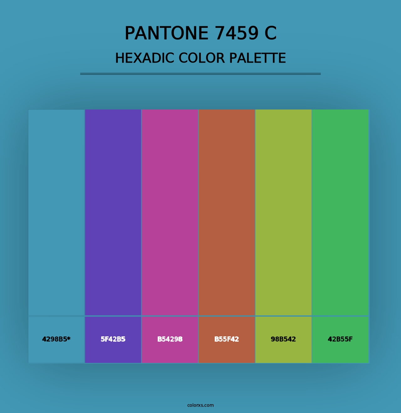 PANTONE 7459 C - Hexadic Color Palette