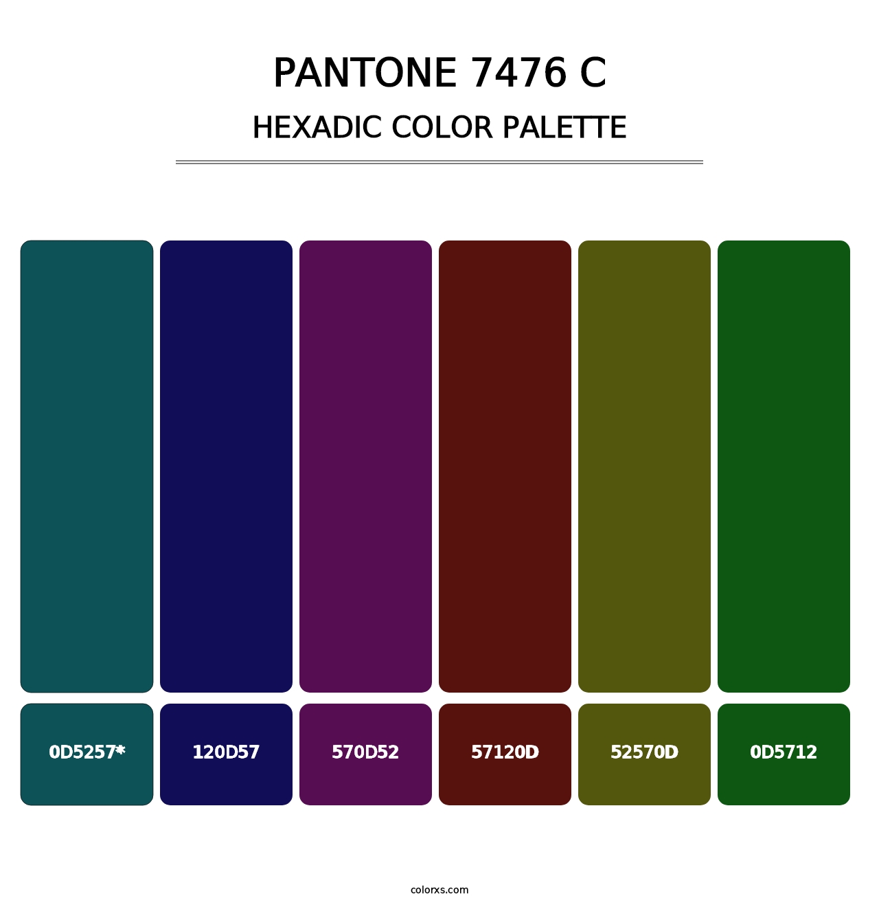 PANTONE 7476 C - Hexadic Color Palette