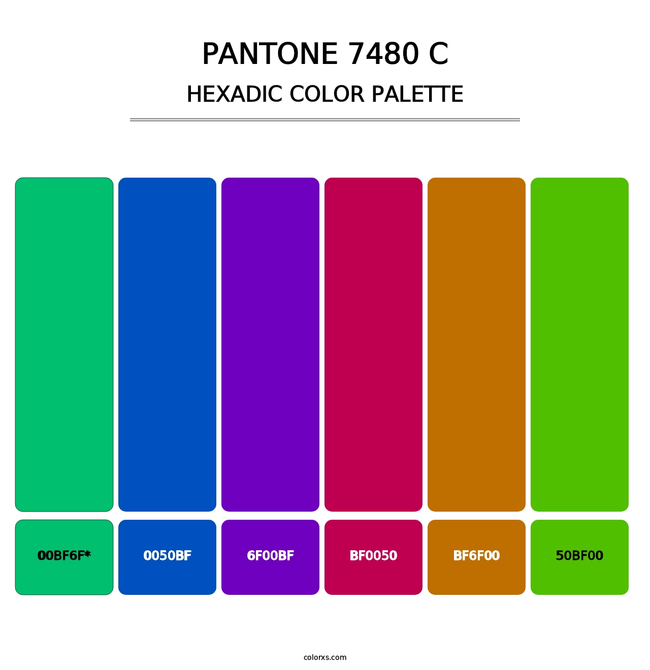 PANTONE 7480 C - Hexadic Color Palette