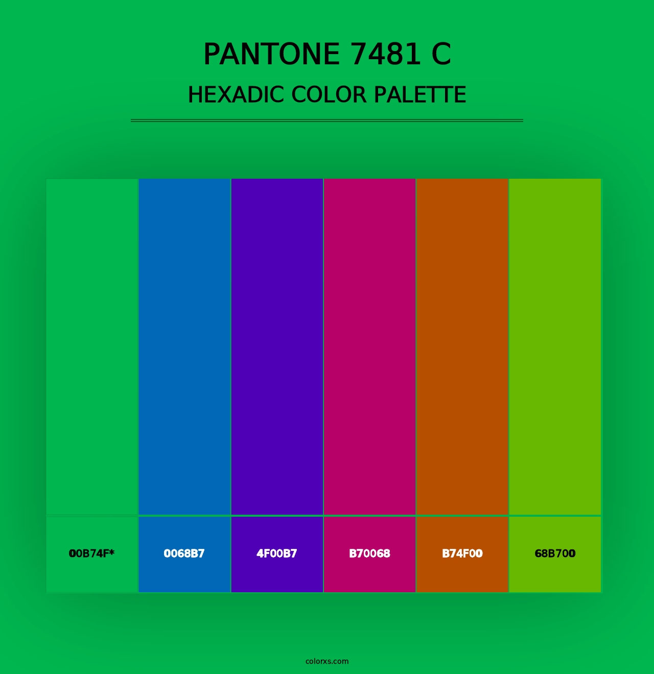 PANTONE 7481 C - Hexadic Color Palette