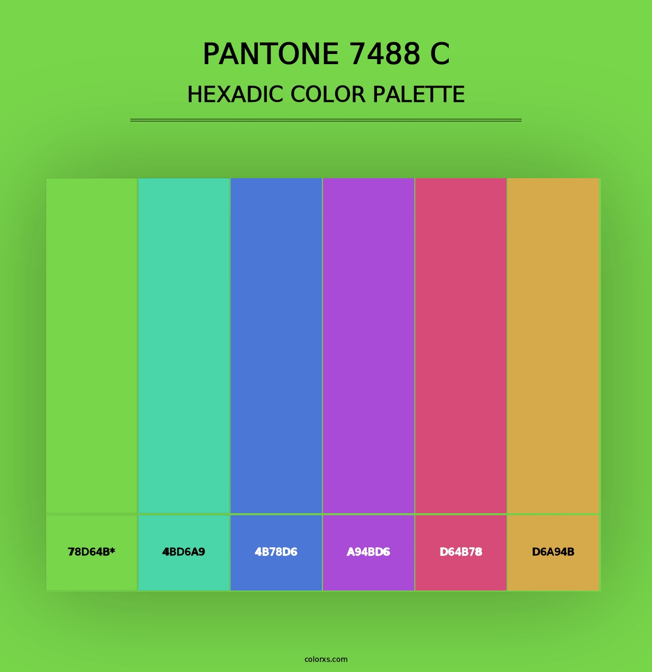 PANTONE 7488 C - Hexadic Color Palette