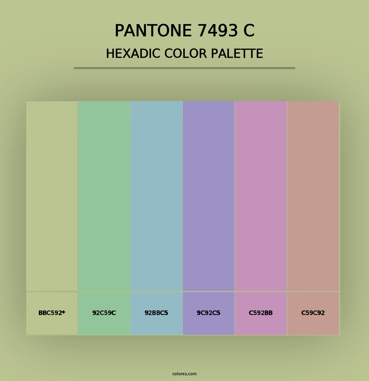 PANTONE 7493 C - Hexadic Color Palette