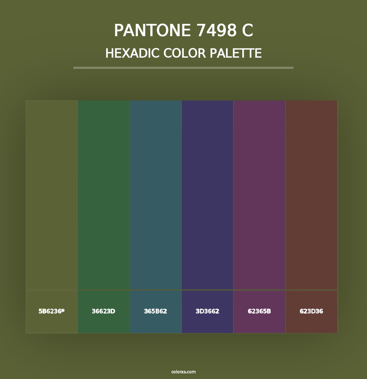 PANTONE 7498 C - Hexadic Color Palette