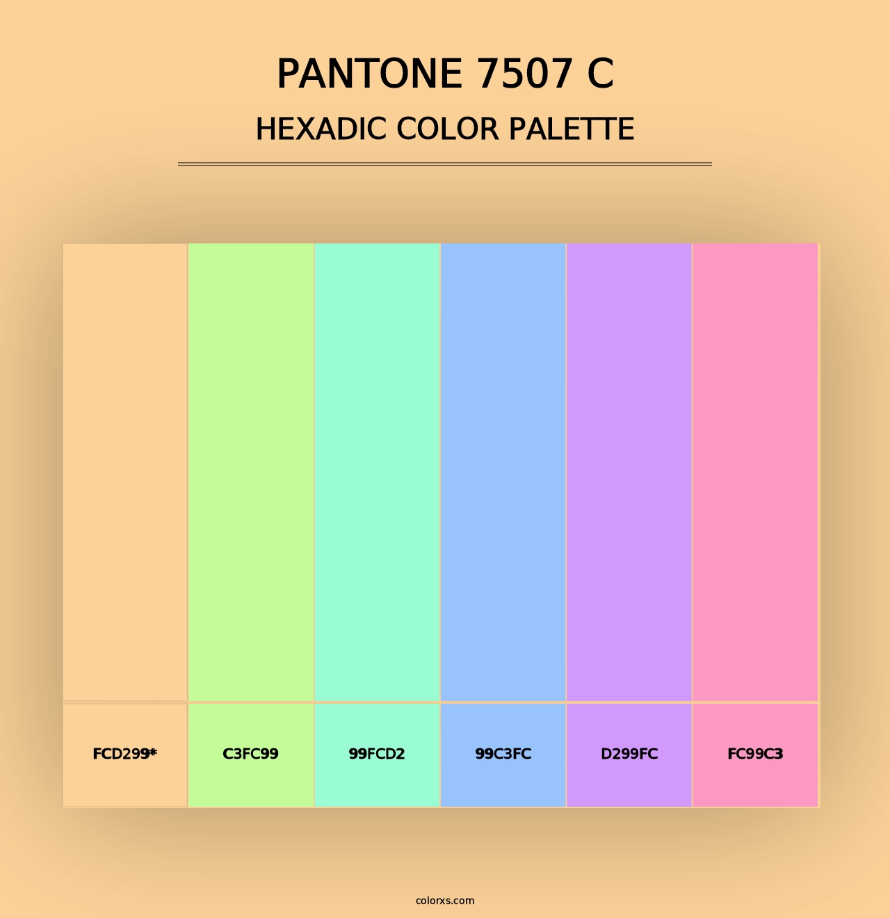 PANTONE 7507 C - Hexadic Color Palette