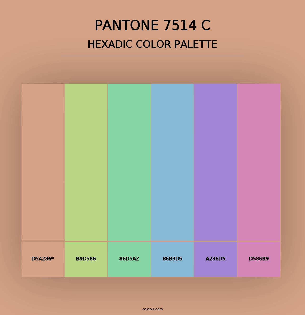 PANTONE 7514 C - Hexadic Color Palette