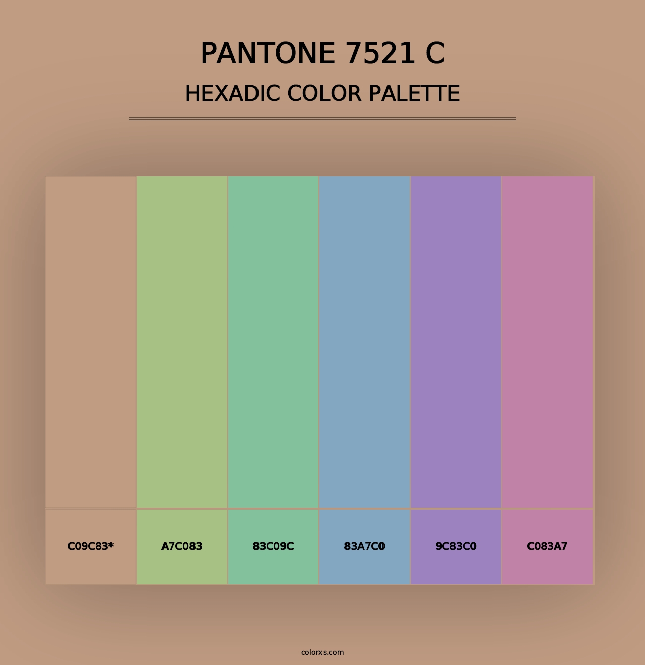 PANTONE 7521 C - Hexadic Color Palette