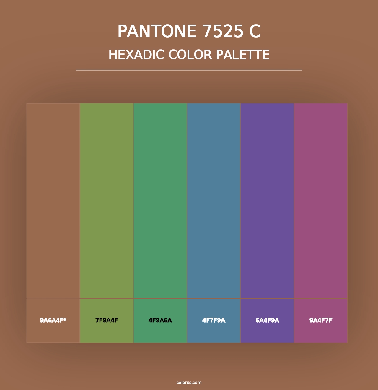 PANTONE 7525 C - Hexadic Color Palette