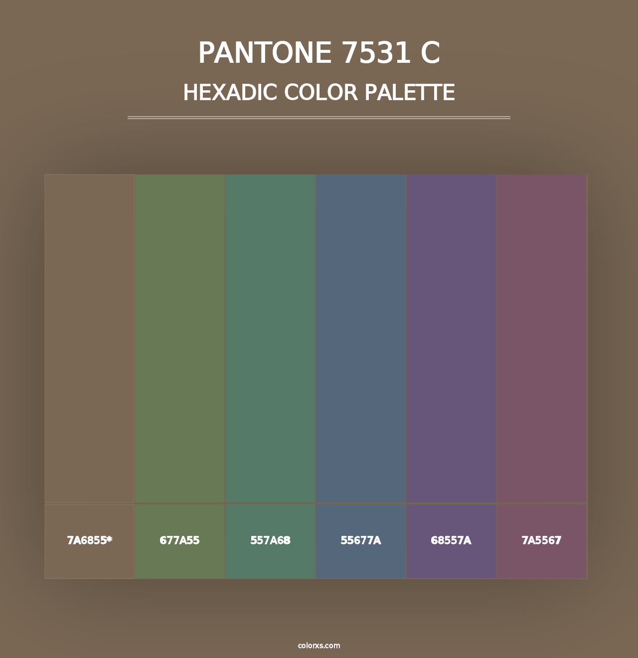 PANTONE 7531 C - Hexadic Color Palette