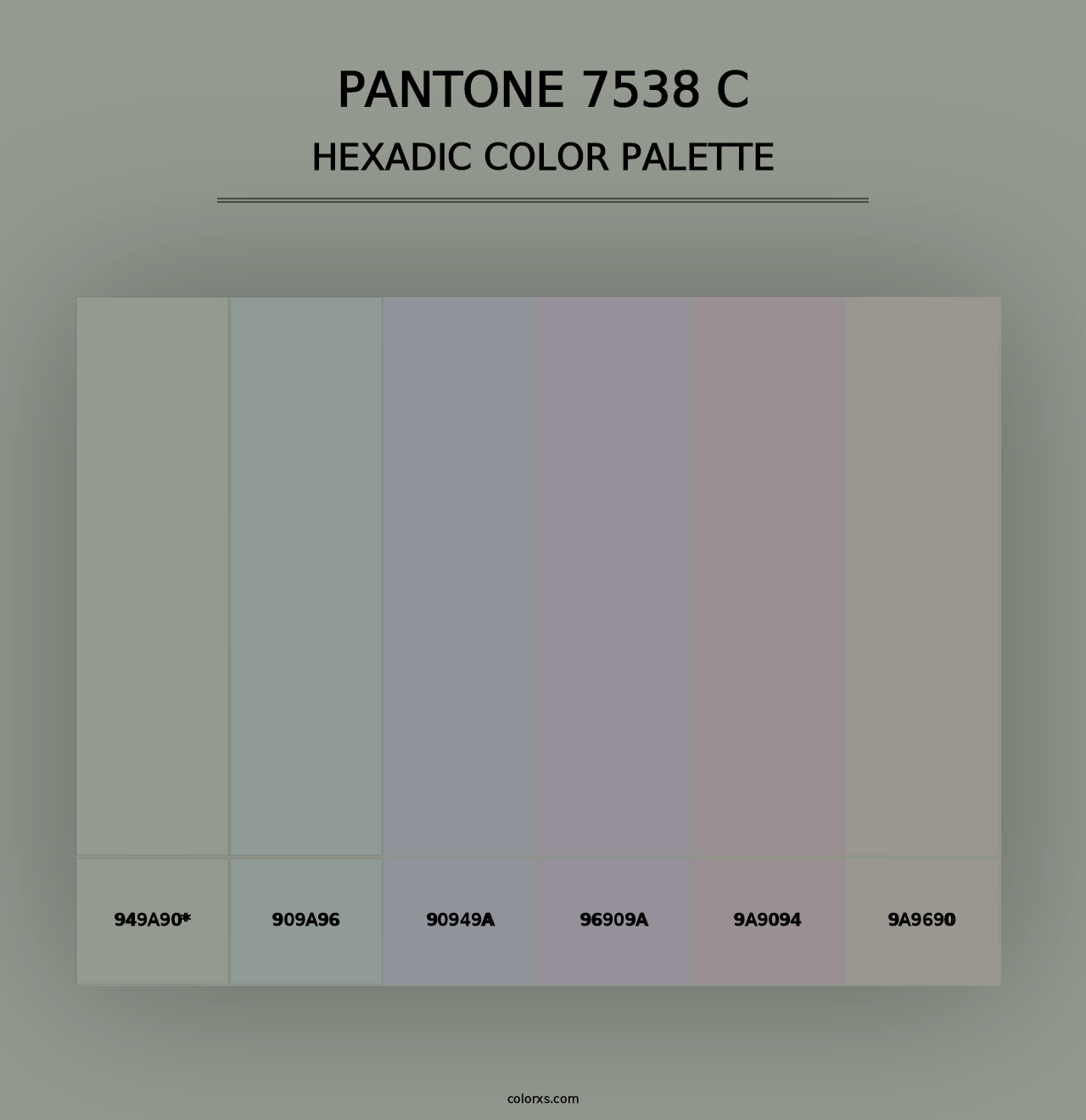 PANTONE 7538 C - Hexadic Color Palette