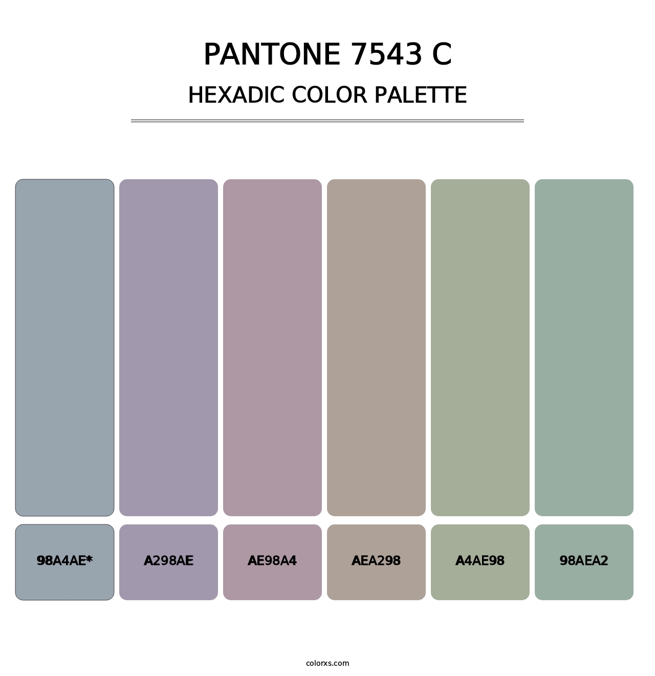 PANTONE 7543 C - Hexadic Color Palette