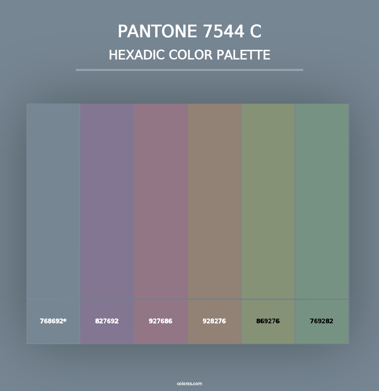 PANTONE 7544 C - Hexadic Color Palette