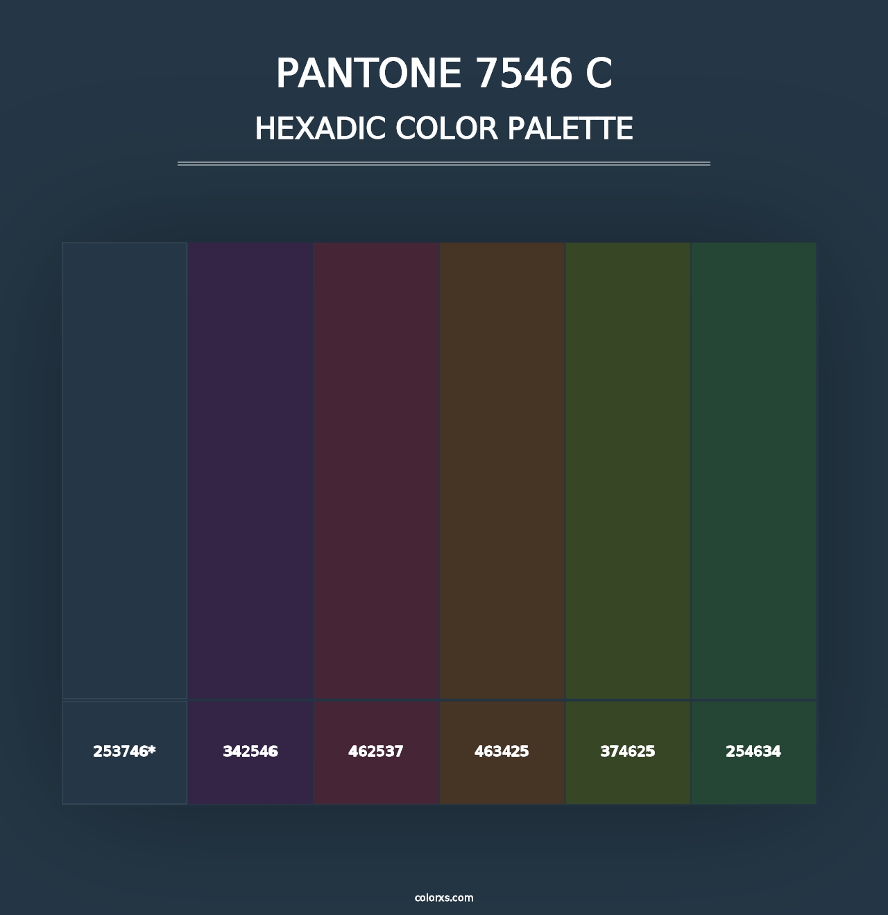 PANTONE 7546 C - Hexadic Color Palette