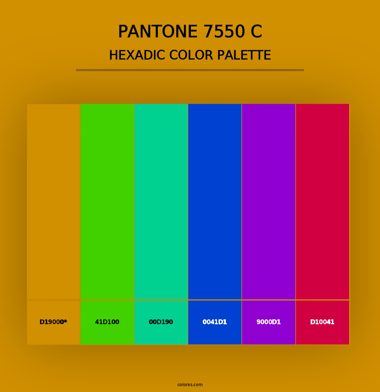 PANTONE 7550 C - Hexadic Color Palette