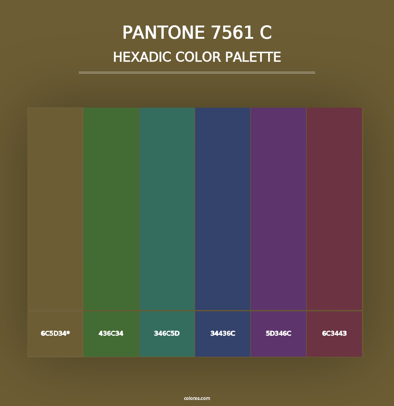 PANTONE 7561 C - Hexadic Color Palette