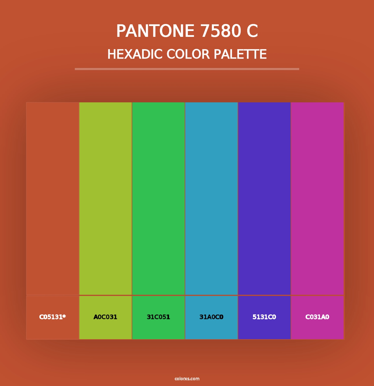 PANTONE 7580 C - Hexadic Color Palette