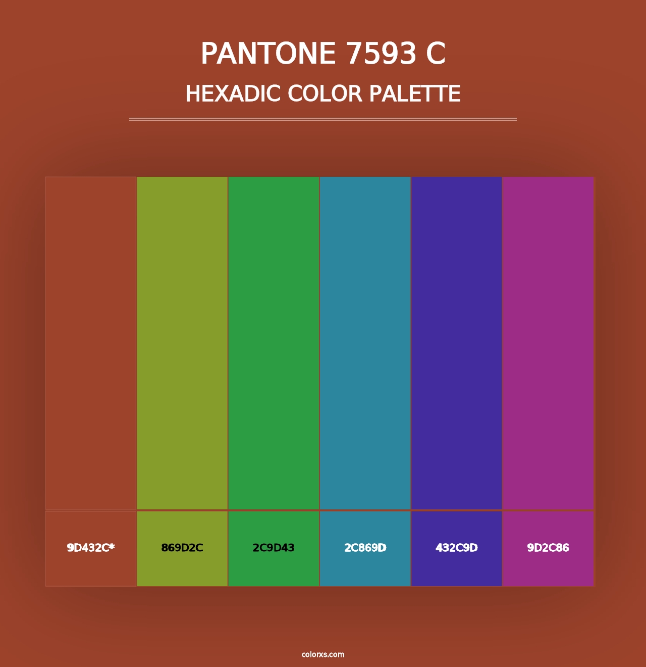 PANTONE 7593 C - Hexadic Color Palette