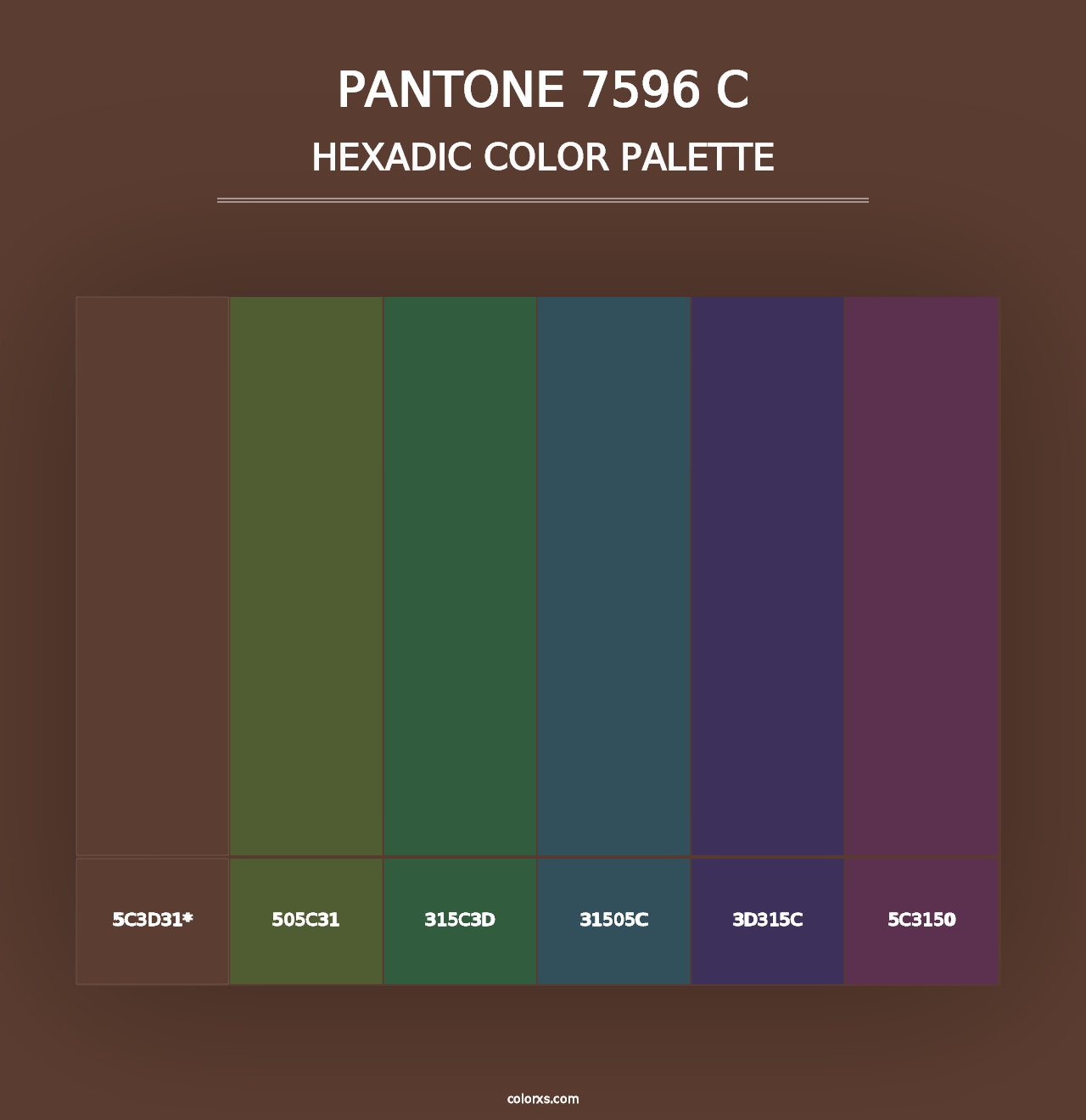 PANTONE 7596 C - Hexadic Color Palette