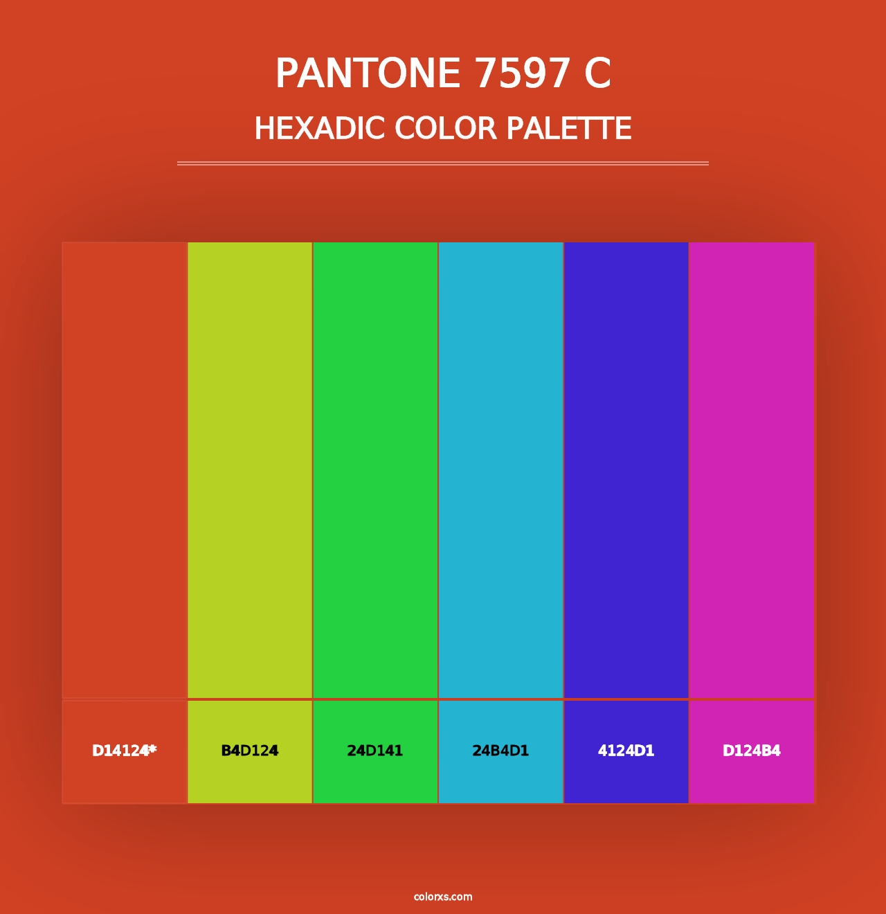 PANTONE 7597 C - Hexadic Color Palette