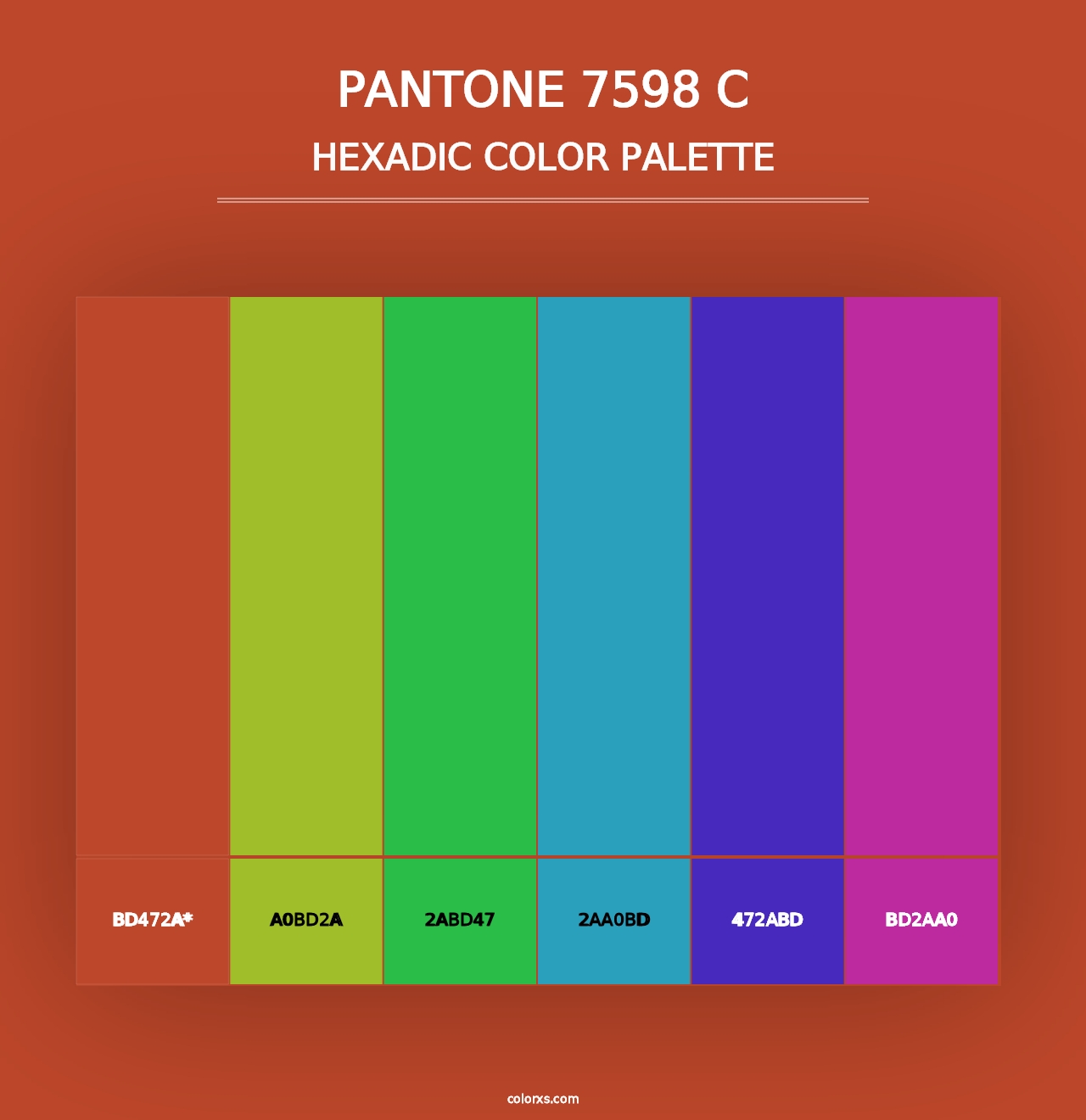 PANTONE 7598 C - Hexadic Color Palette