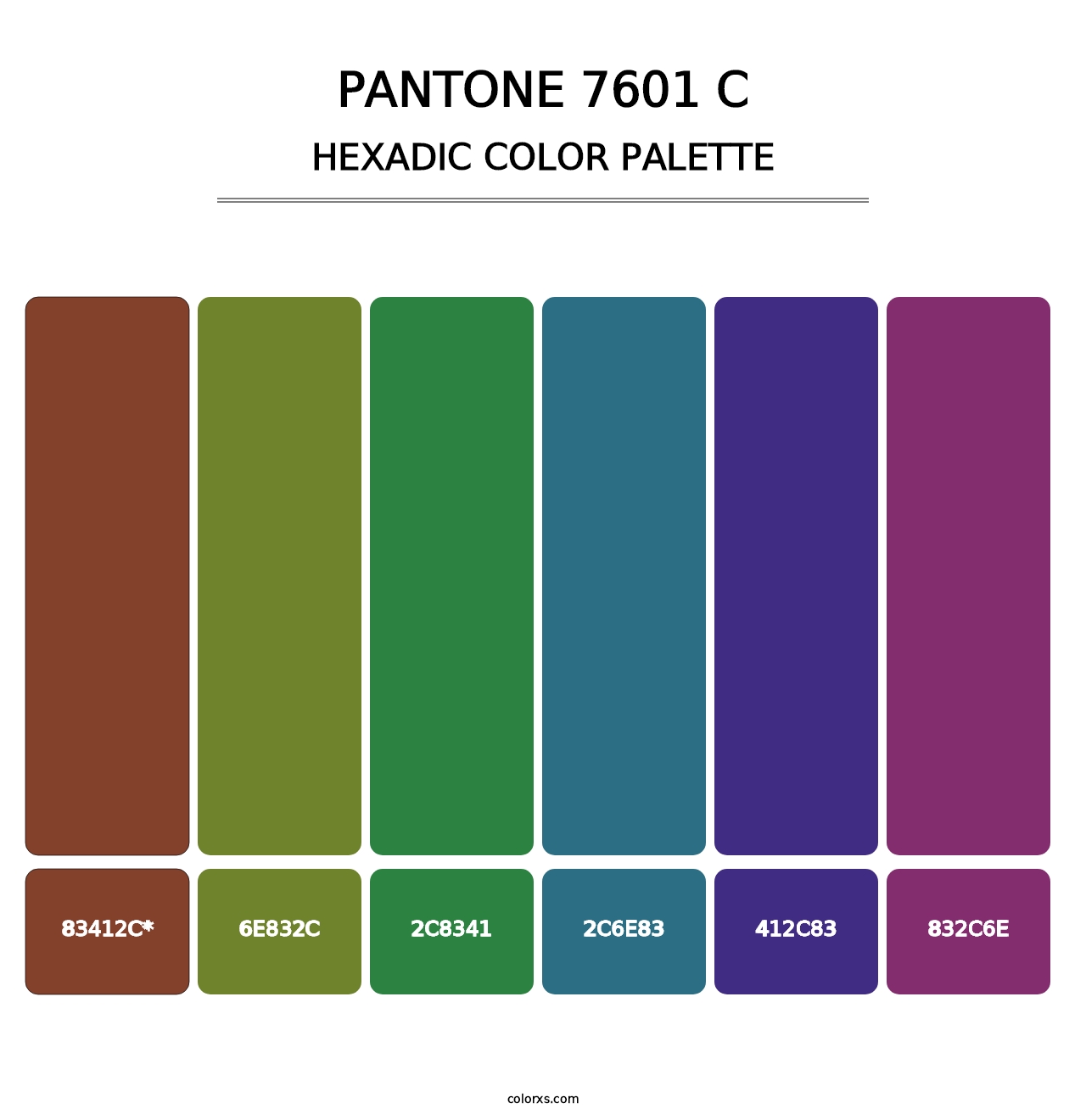 PANTONE 7601 C - Hexadic Color Palette