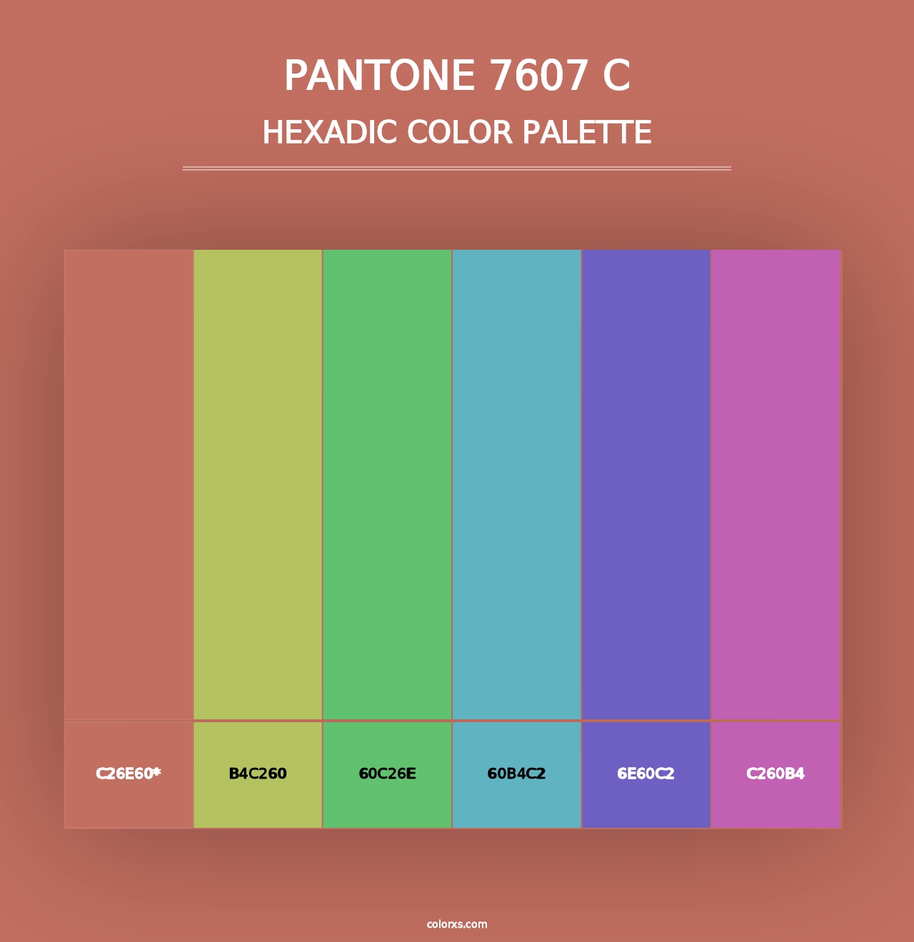 PANTONE 7607 C - Hexadic Color Palette