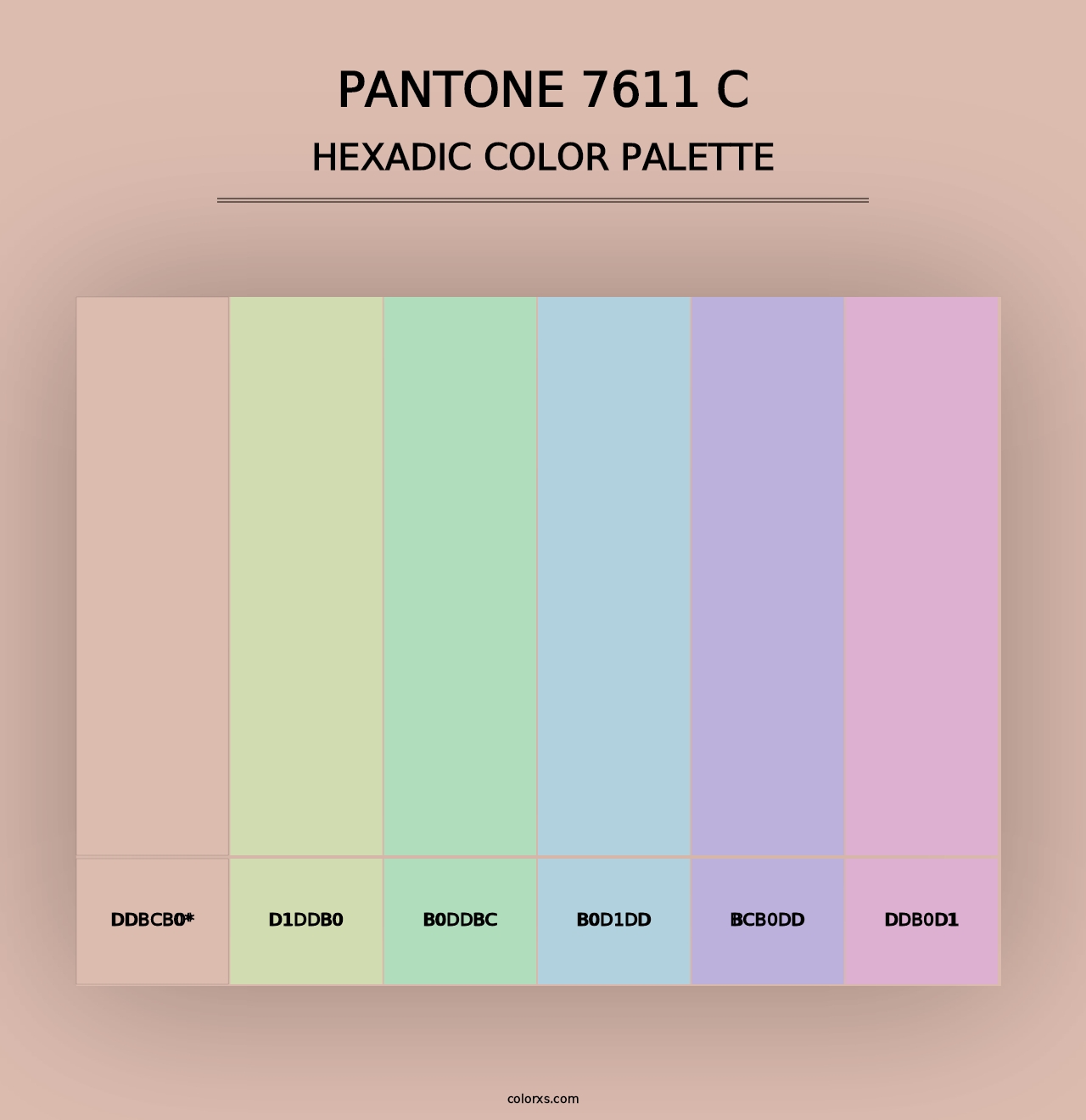 PANTONE 7611 C - Hexadic Color Palette