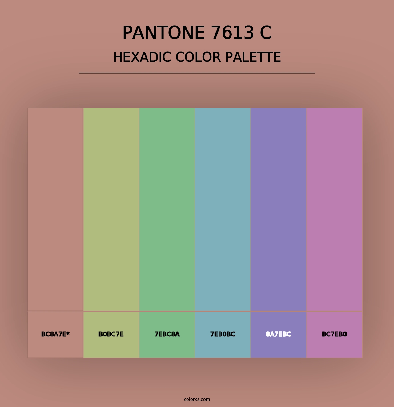 PANTONE 7613 C - Hexadic Color Palette