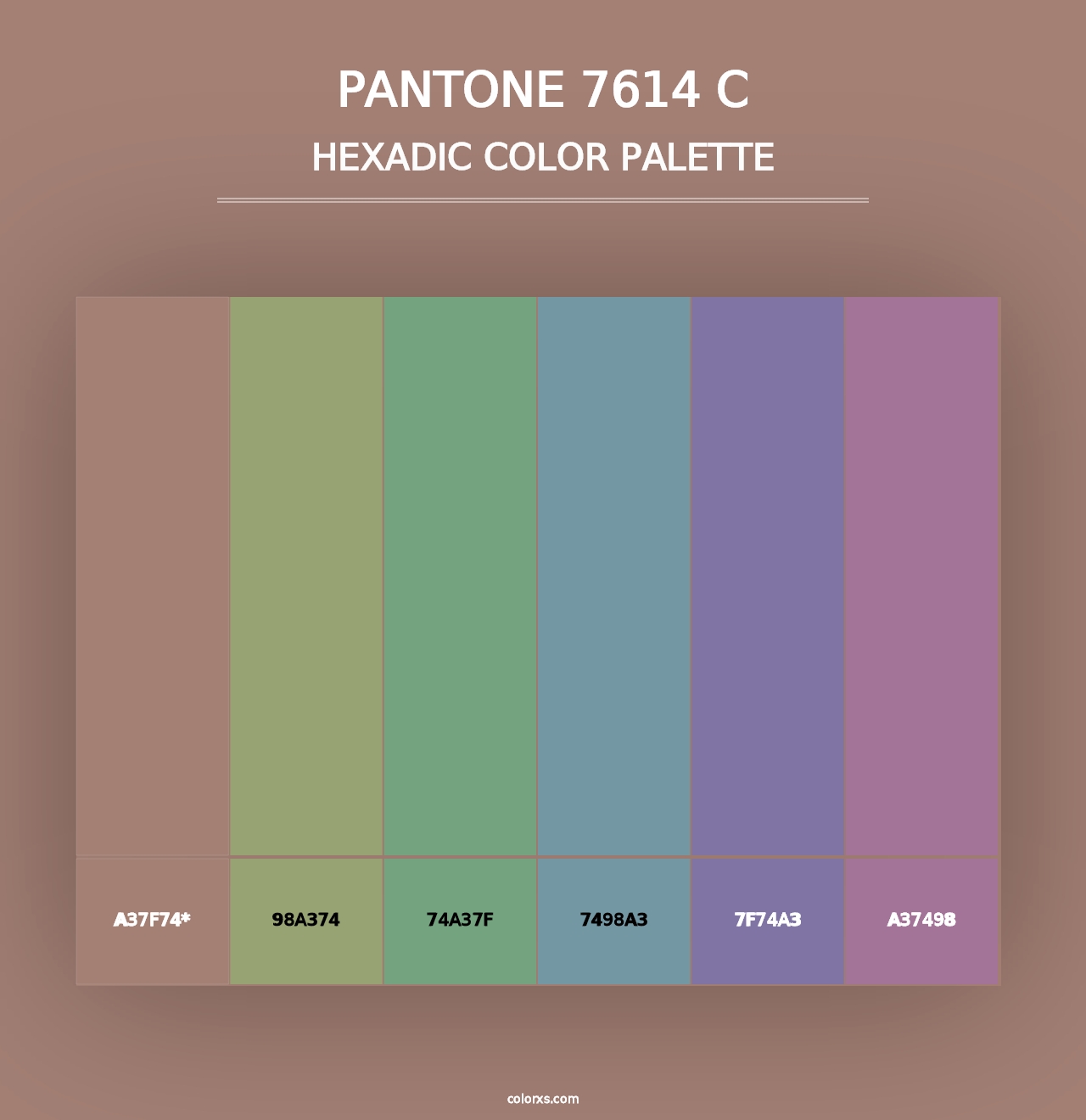 PANTONE 7614 C - Hexadic Color Palette