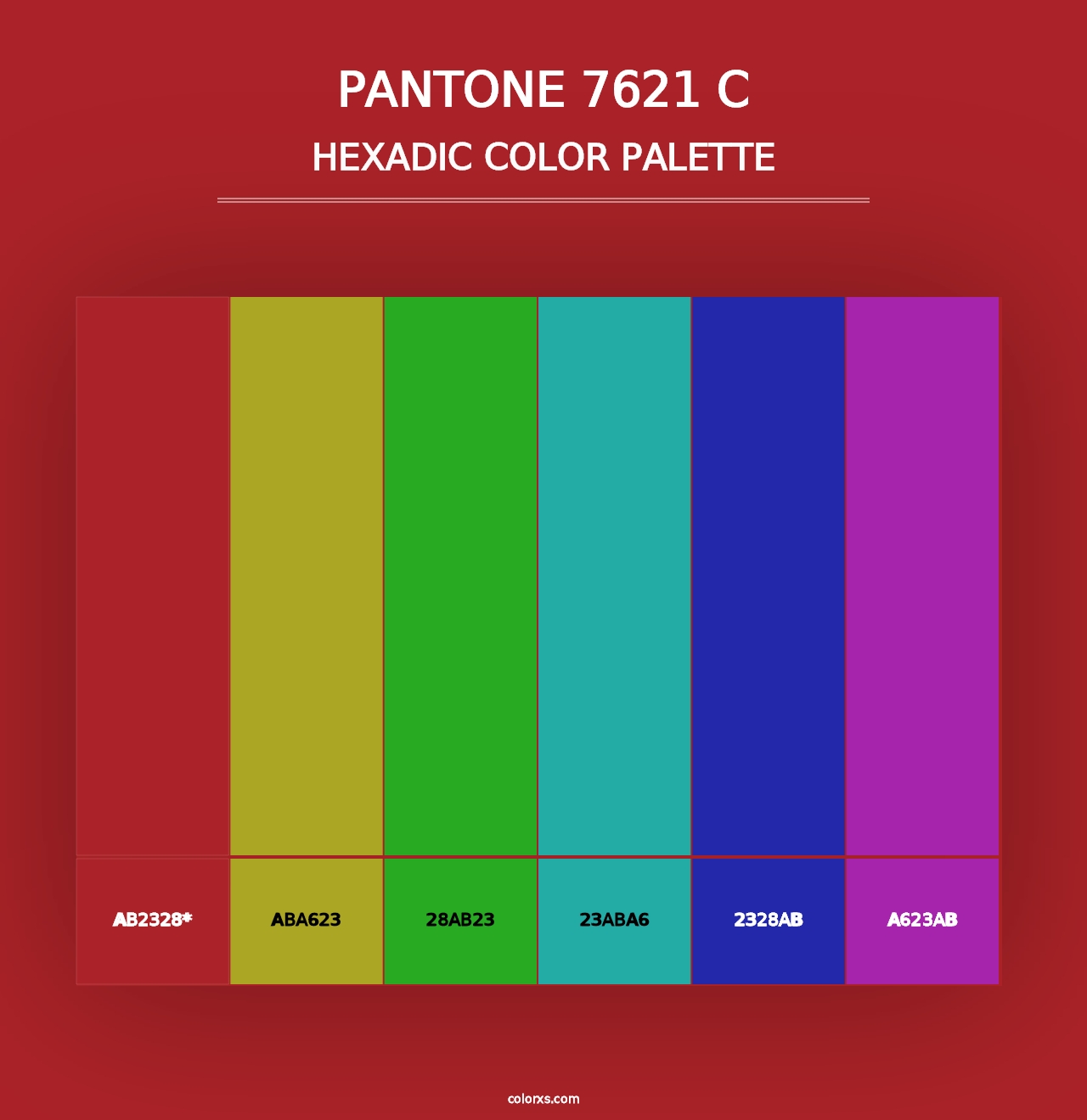 PANTONE 7621 C - Hexadic Color Palette