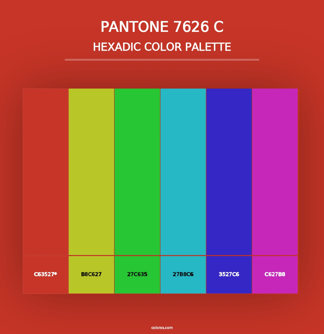 PANTONE 7626 C - Hexadic Color Palette